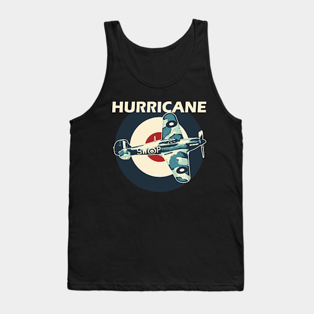 Hawker Hurricane Aircraft Airplane Aeroplane RAF Plane UK Roundel Retro Tank Top by BeesTeez